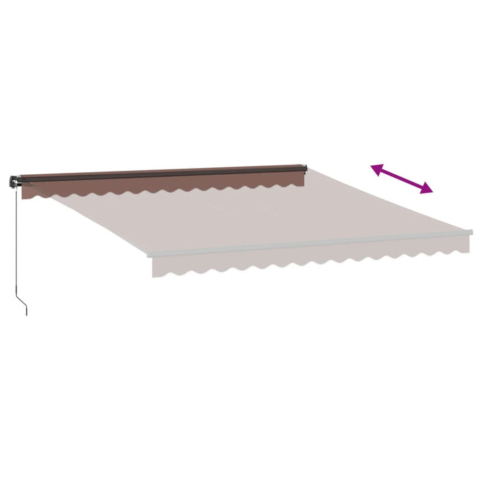 Manual Retractable Awning Brown 400x350 cm