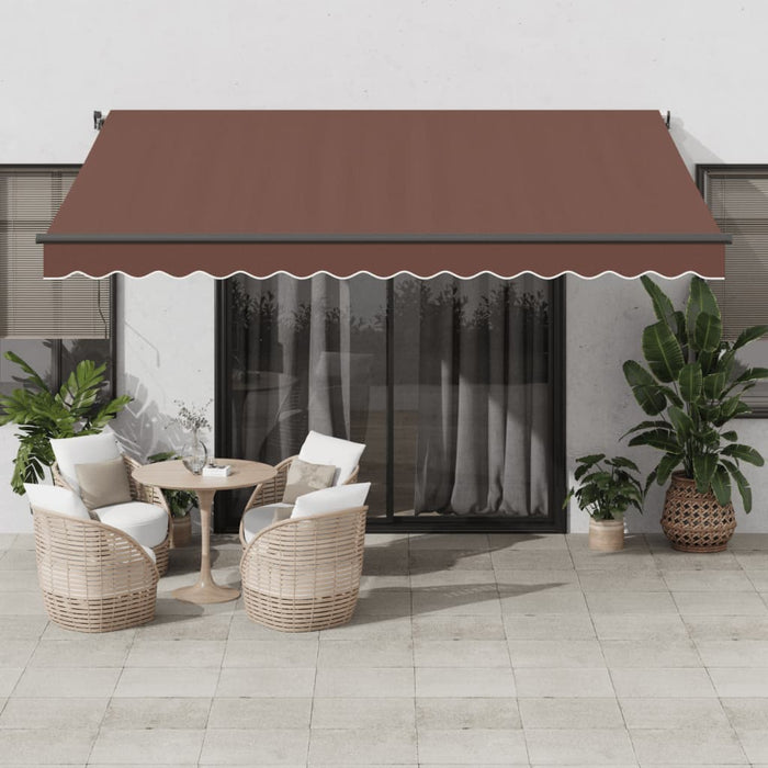 Manual Retractable Awning Brown 400x350 cm