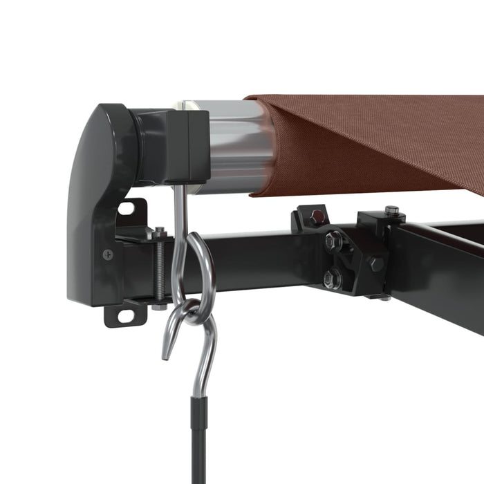 Manual Retractable Awning with LEDs Brown 400x350 cm