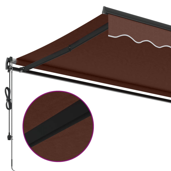 Automatic Retractable Awning Brown 400x350 cm