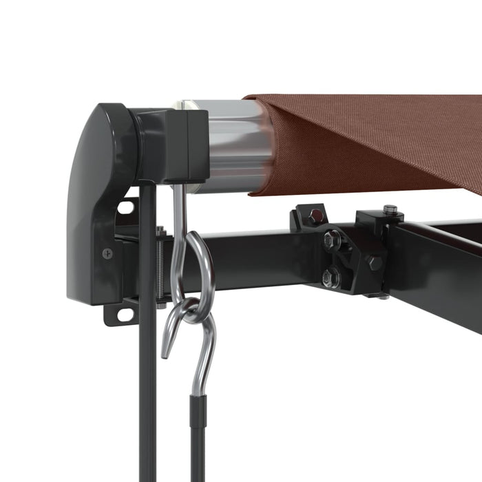 Automatic Retractable Awning with LEDs Brown 400x350 cm