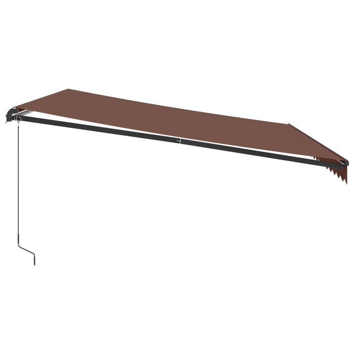 Manual Retractable Awning with LEDs Brown 450x350 cm