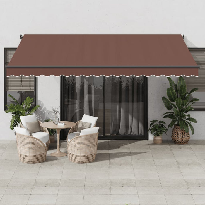 Automatic Retractable Awning Brown 450x350 cm