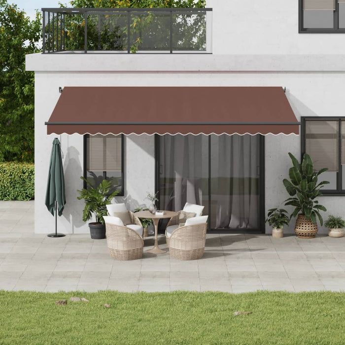 Manual Retractable Awning Brown 500x350 cm