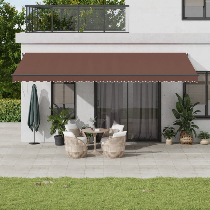 Manual Retractable Awning Brown 600x350 cm