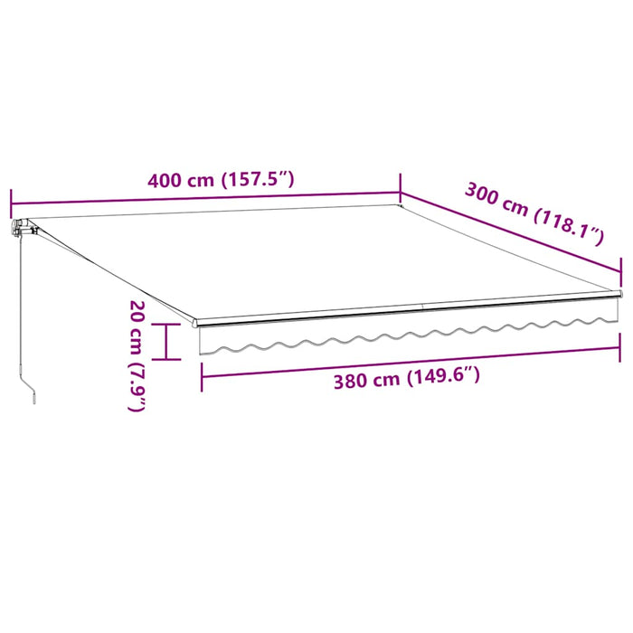 Automatic Retractable Awning Brown 400x300 cm