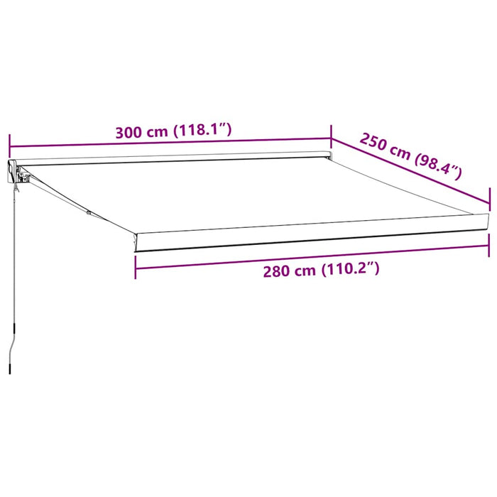 Manual Retractable Awning Brown 300x250 cm