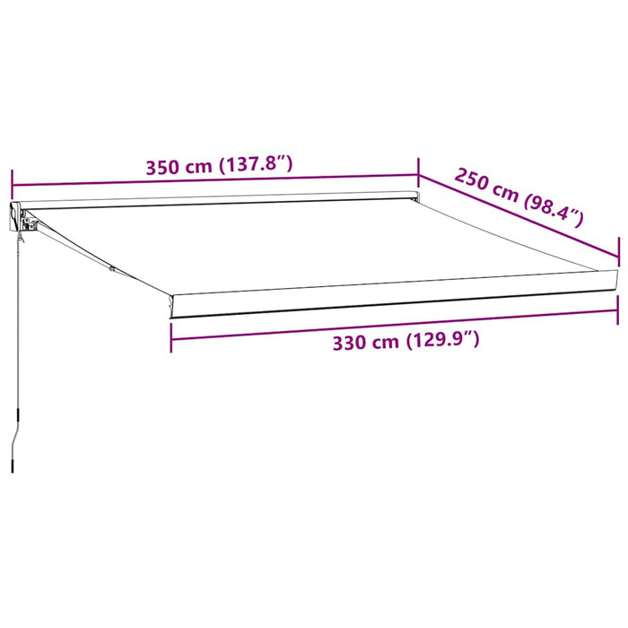 Manual Retractable Awning Brown 350x250 cm