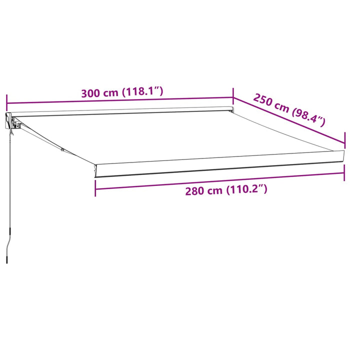 Manual Retractable Awning Brown 300x250 cm