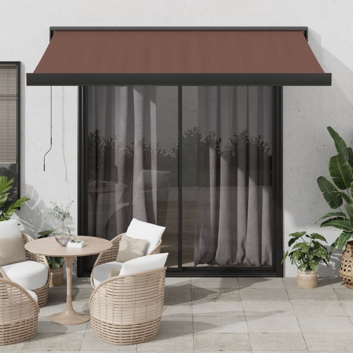 Manual Retractable Awning Brown 300x250 cm