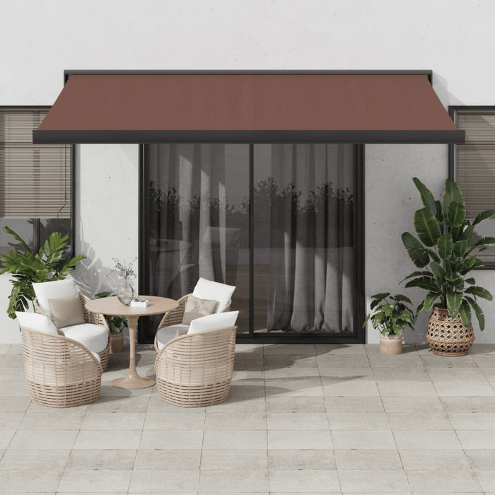 Manual Retractable Awning Brown 400x300 cm