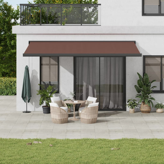 Manual Retractable Awning Brown 500x300 cm