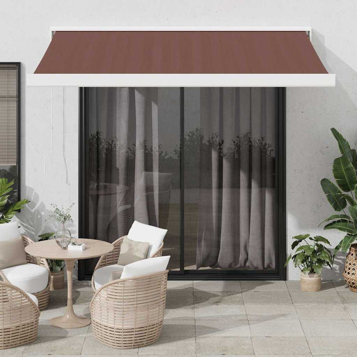 Automatic Retractable Awning Brown 350x250 cm