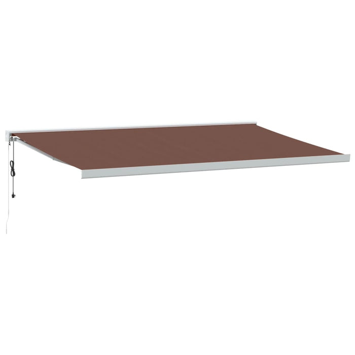 Automatic Retractable Awning Brown 500x300 cm