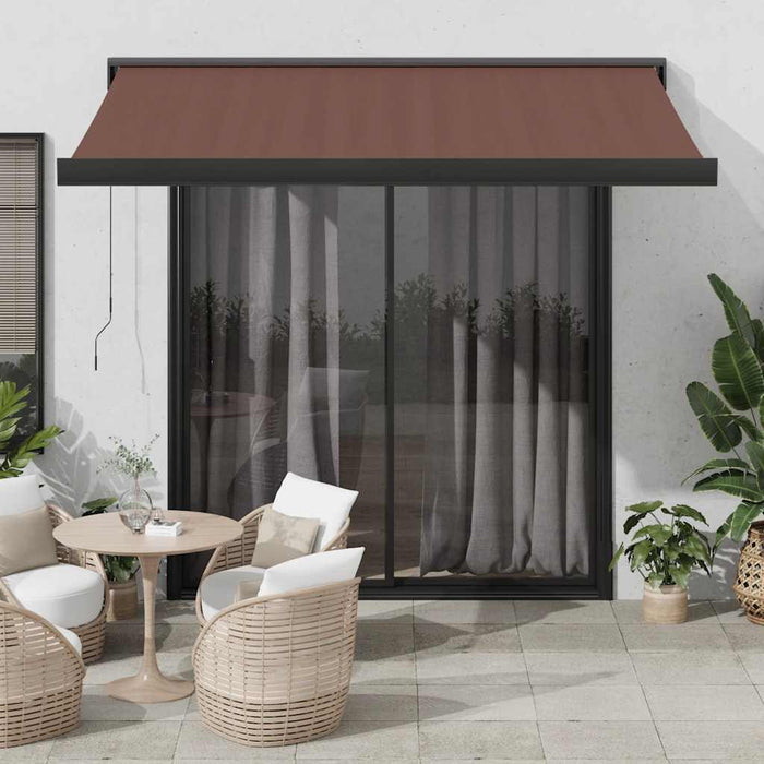 Automatic Retractable Awning Brown 300x250 cm