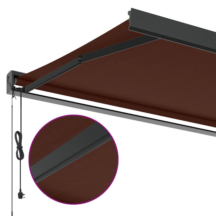 Automatic Retractable Awning Brown 350x250 cm