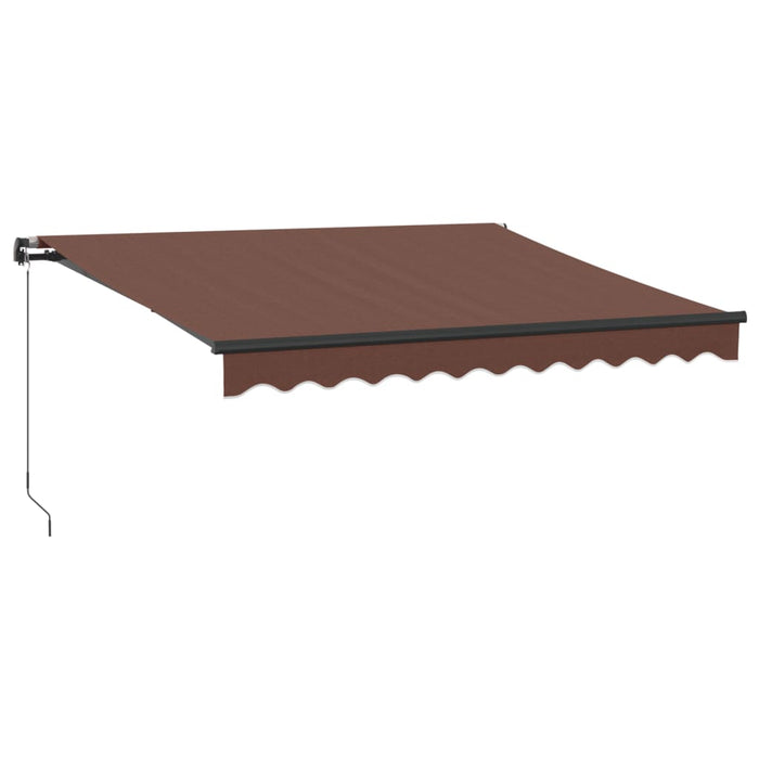 Manual Retractable Awning with LED Brown 300x250 cm