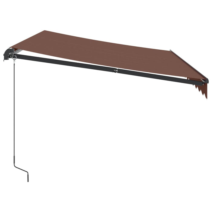 Manual Retractable Awning with LED Brown 350x250 cm