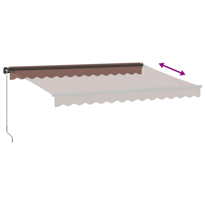 Manual Retractable Awning with LED Brown 350x250 cm