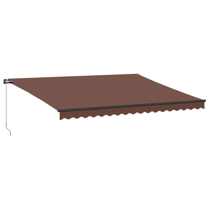 Manual Retractable Awning with LED Brown 450x300 cm