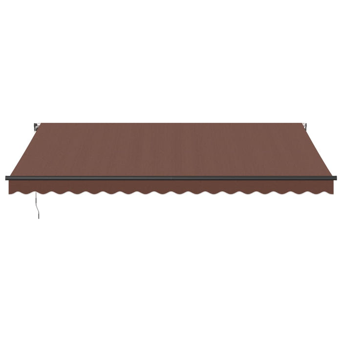 Manual Retractable Awning with LED Brown 450x300 cm