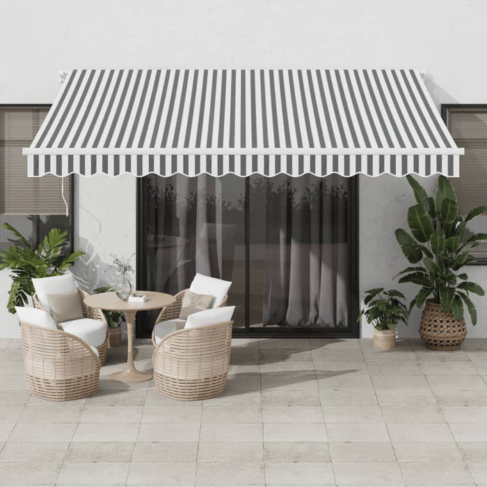 Automatic Retractable Awning with LED Anthracite&White 400x300 cm