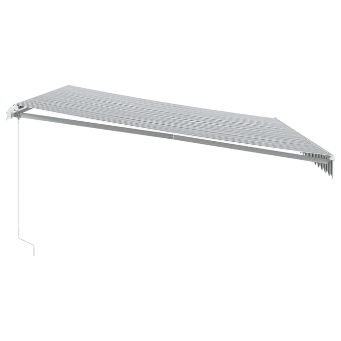 Manual Retractable Awning with LED Anthracite&White 500x300 cm