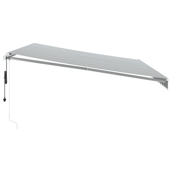 Automatic Retractable Awning with LED Anthracite&White 500x300 cm