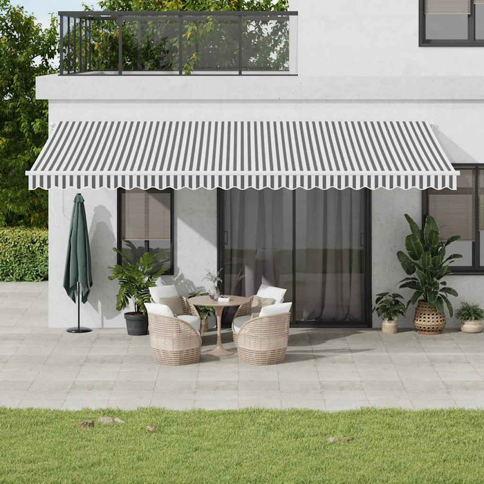 Copertina retractabila manuala cu LED Antracit&amp;Alb 600x300 cm