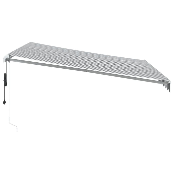 Automatic Retractable Awning with LED Anthracite&White 400x350 cm