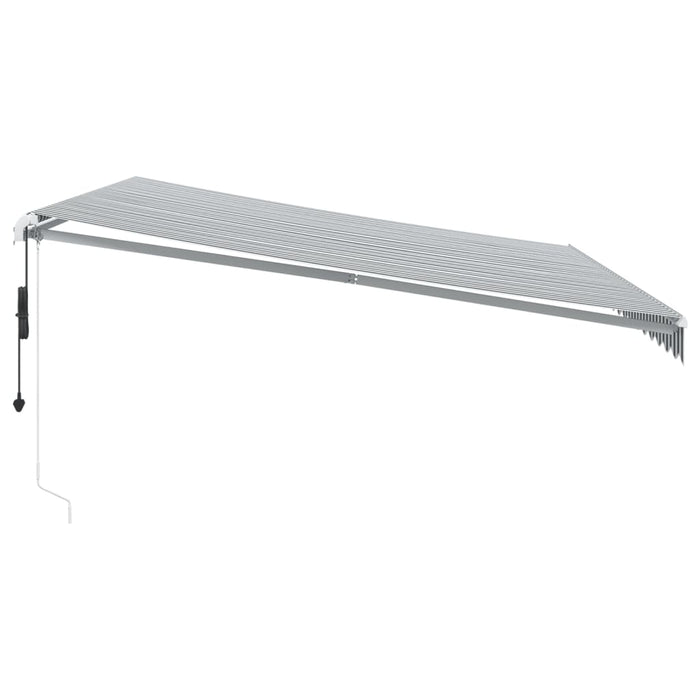 Automatic Retractable Awning with LED Anthracite&White 450x350 cm