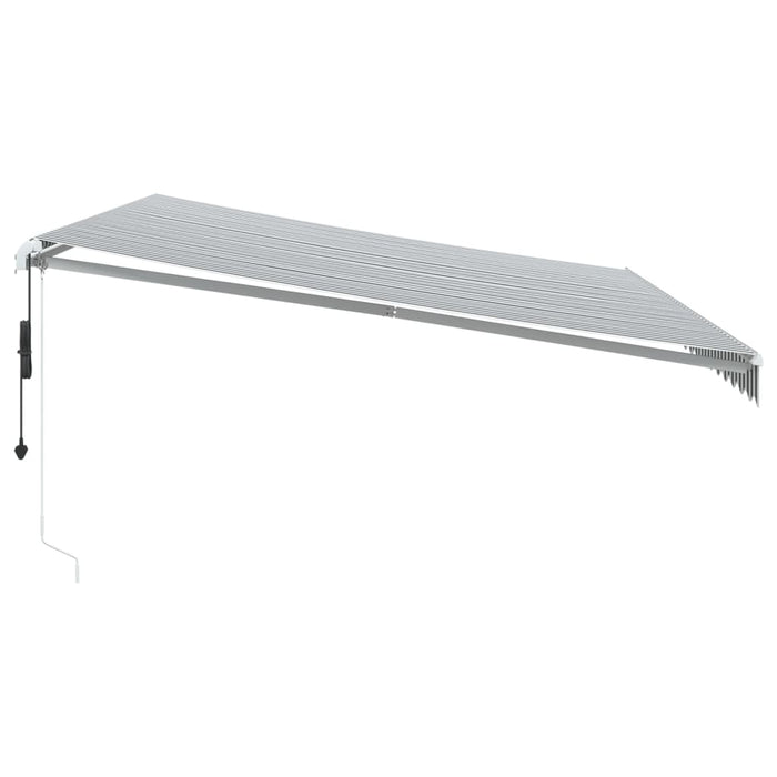 Automatic Retractable Awning with LED Anthracite&White 500x350 cm