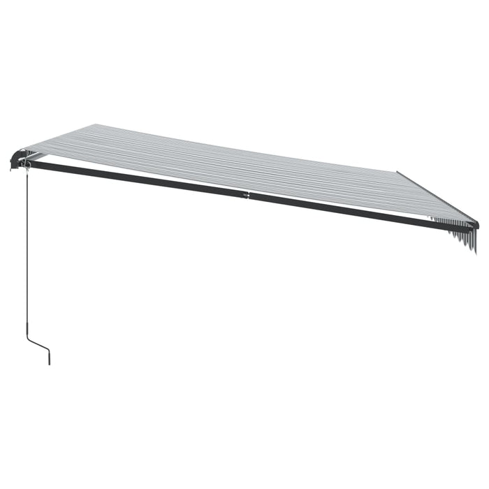 Manual Retractable Awning Anthracite and White 450x350 cm