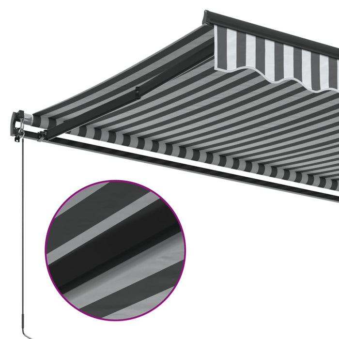 Manual Retractable Awning Anthracite and White 500x350 cm