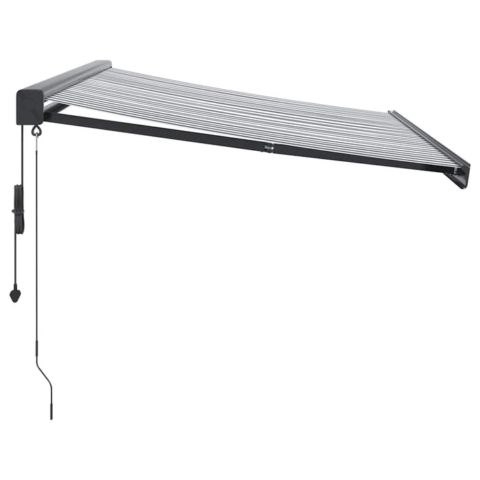 Retractable Awning Anthracite and White 3.5x2.5 m Fabric&Aluminium