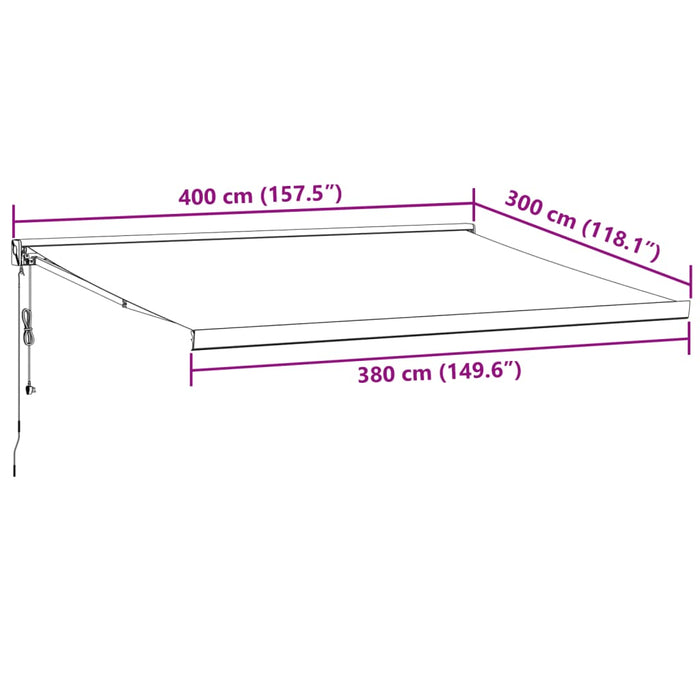 Copertina retractabila Antracit si Alb 4x3 m Material&amp;Aluminiu