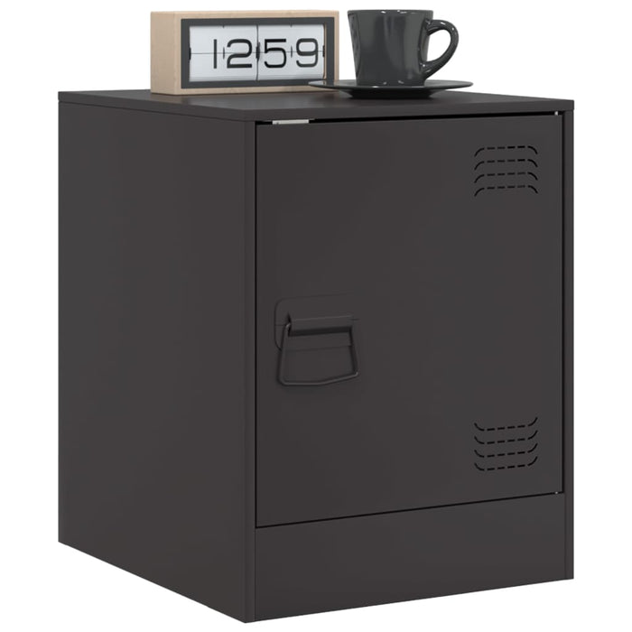 Bedside Cabinet Black 34.5x39x44 cm Steel