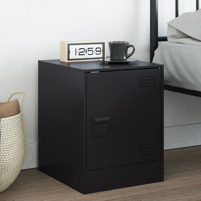 Bedside Cabinet Black 34.5x39x44 cm Steel