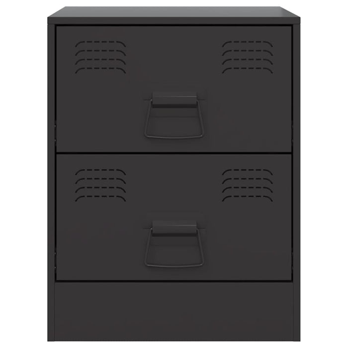 Bedside Cabinets 2 pcs Black 34.5x39x44 cm Steel