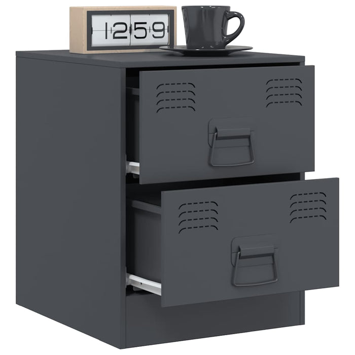 Bedside Cabinet Anthracite 34.5x39x44 cm Steel