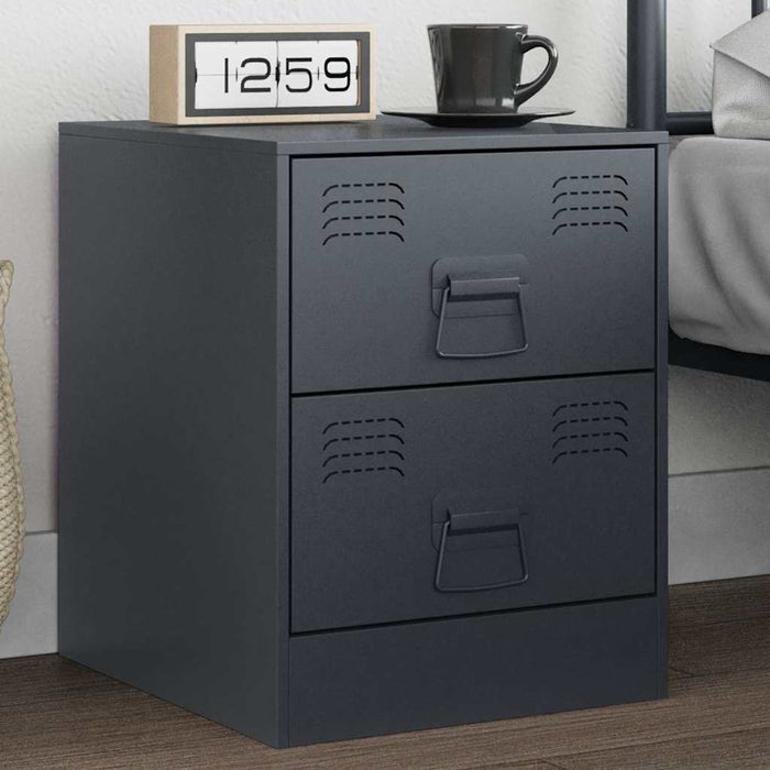 Bedside Cabinet Anthracite 34.5x39x44 cm Steel