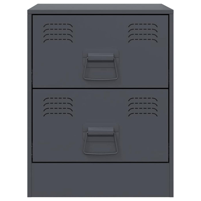 Bedside Cabinets 2 pcs Anthracite 34.5x39x44 cm Steel