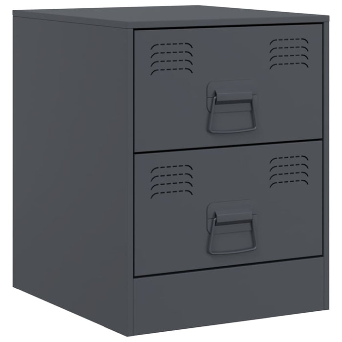 Bedside Cabinets 2 pcs Anthracite 34.5x39x44 cm Steel