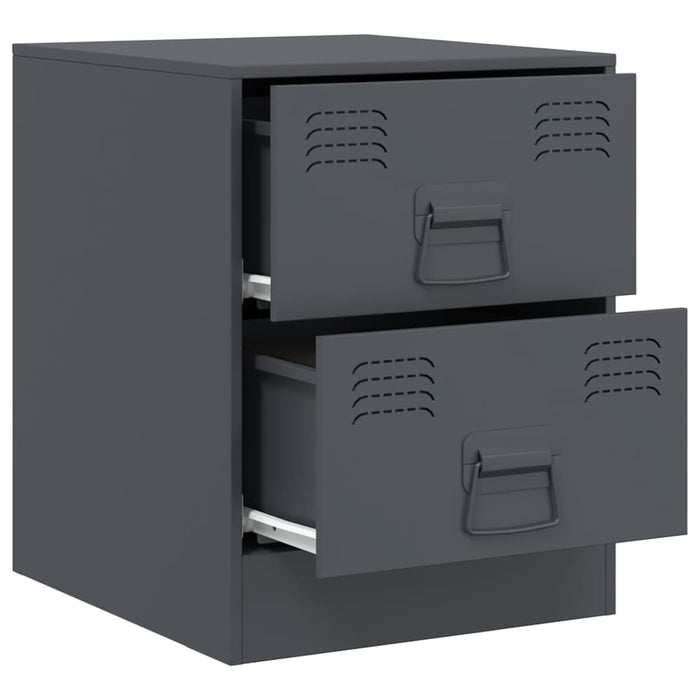 Bedside Cabinets 2 pcs Anthracite 34.5x39x44 cm Steel