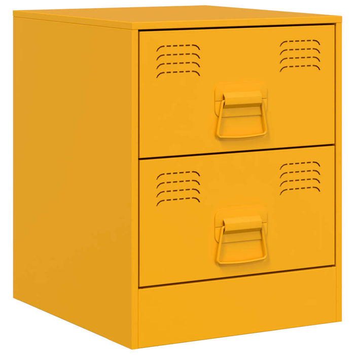 Bedside Cabinet Yellow 34.5x39x44 cm Steel