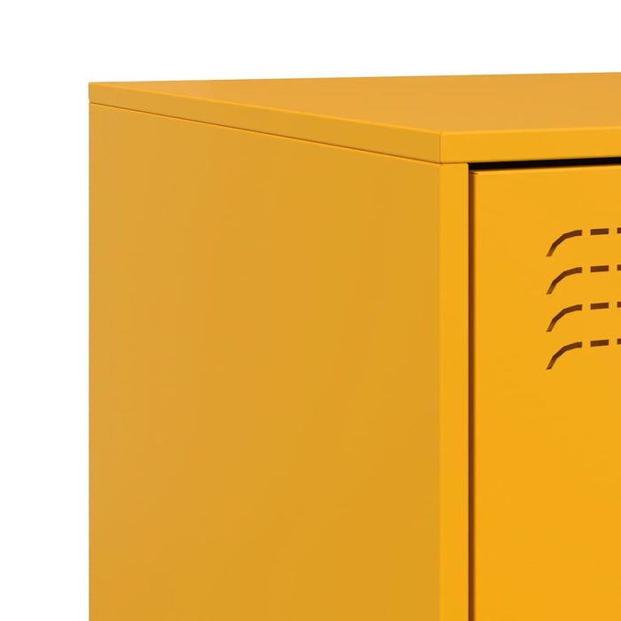 Bedside Cabinet Yellow 34.5x39x44 cm Steel