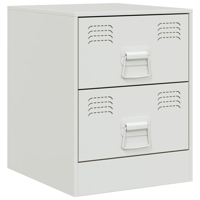 Bedside Cabinet White 34.5x39x44 cm Steel