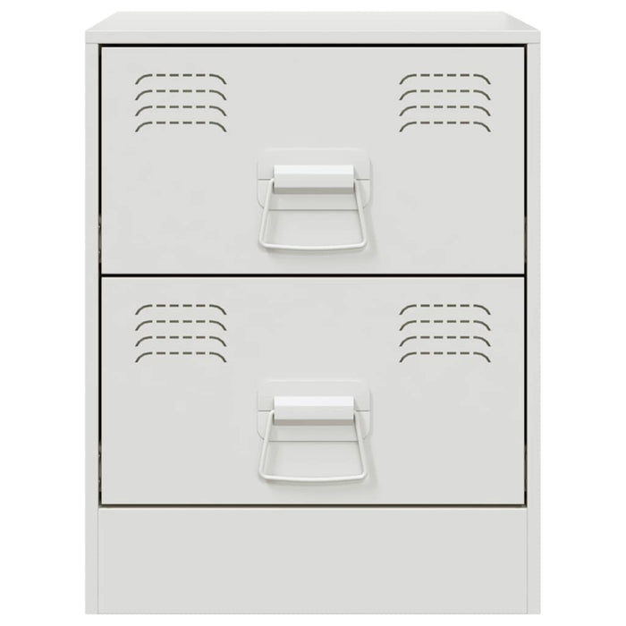 Bedside Cabinet White 34.5x39x44 cm Steel