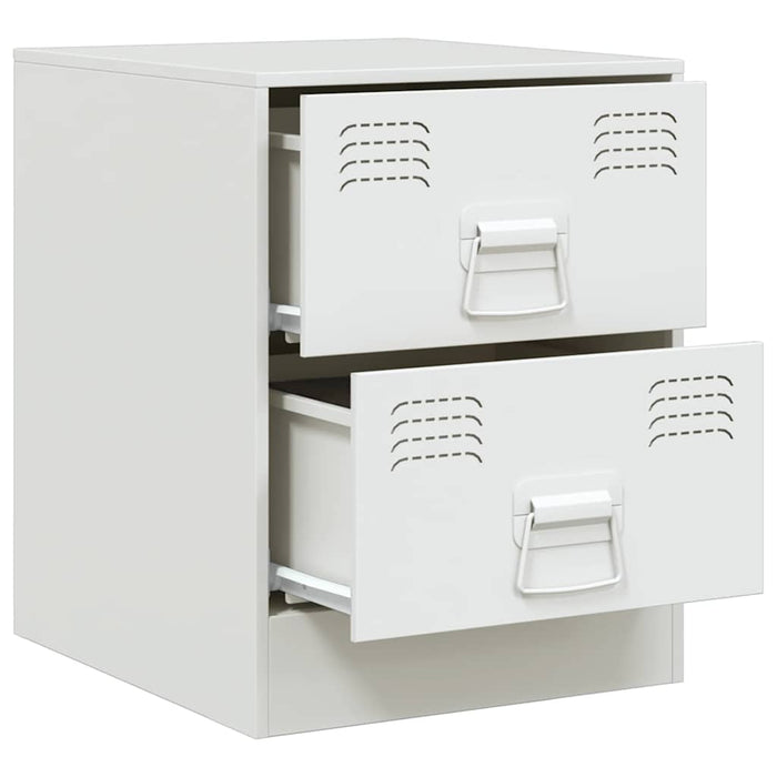 Bedside Cabinet White 34.5x39x44 cm Steel