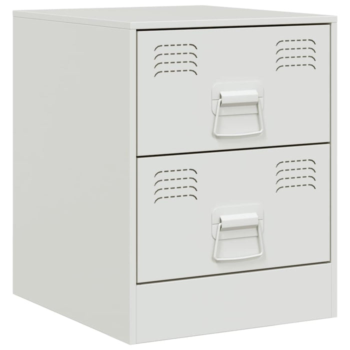 Bedside Cabinets 2 pcs White 34.5x39x44 cm Steel